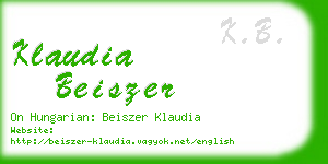 klaudia beiszer business card